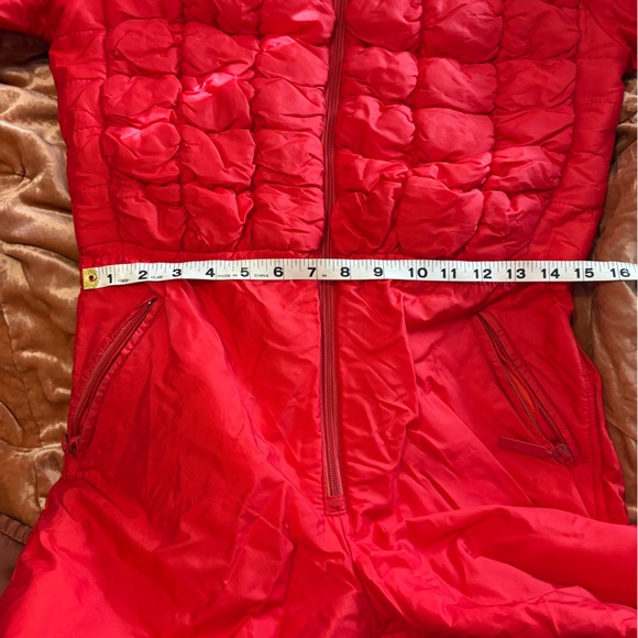 HCC Women’s Ski Snow Suit Lightweight Activewear Red 80s Quilted - Picture 8 of 11
